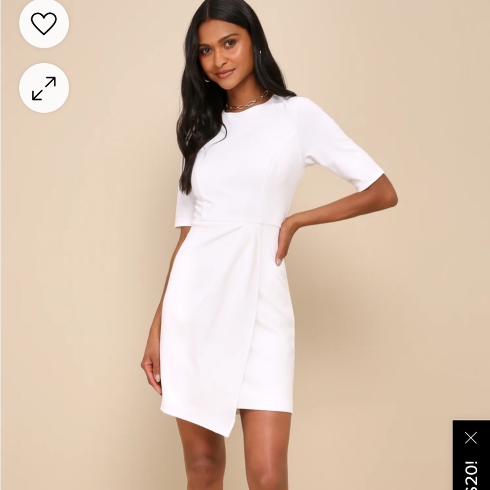 Lulus Westwood White Half Sleeve Sheath Dress
